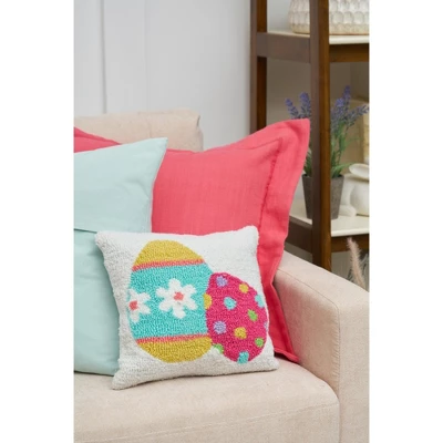 C&F Home 12" X 12" Easter Eggs Hooked Throw Pillow 2 C&F Home 12" X 12" Easter Eggs Hooked Throw Pillow - Image 2