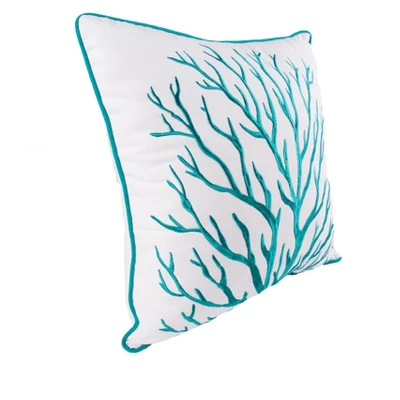 C&F Home 16" X 16" Maris Embroidered Coral Branch Throw Pillow 3 C&F Home 16" X 16" Maris Embroidered Coral Branch Throw Pillow - Image 3