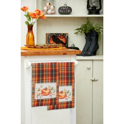 C&F Home Randall Plaid Pumpkin Patch Applique Fall Woven Kitchen Towel 2 C&F Home Randall Plaid Pumpkin Patch Applique Fall Woven Kitchen Towel - Image 2