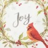 C&F Home Joy Cardinal Wreath Petite 8" X 8" Printed Throw Pillow