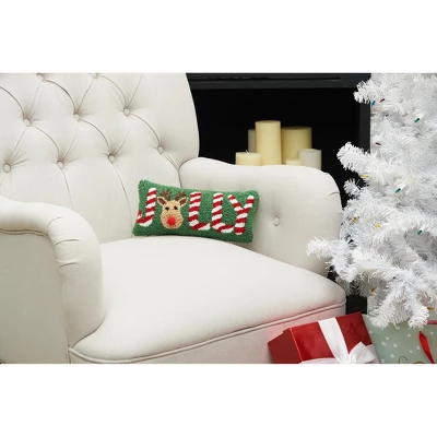 C&F Home Jolly Deer Hooked Throw Pillow 2 C&F Home Jolly Deer Hooked Throw Pillow - Image 2