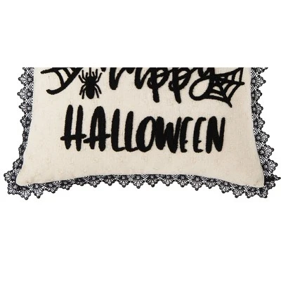 C&F Home 18" X 18" Happy Halloween Embroidered Bats And Spiderweb Throw Pillow 2 C&F Home 18" X 18" Happy Halloween Embroidered Bats And Spiderweb Throw Pillow - Image 2