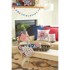 C&F Home 6" X 12" Patriotic Sunglasses 4th Of July Hooked Pillow Red White And Blue