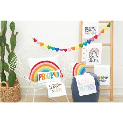 C&F Home 14" X 18" Rainbow Pride Hooked Pillow - Pride 2 C&F Home 14" X 18" Rainbow Pride Hooked Pillow - Pride - Image 2