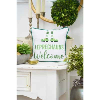 C&F Home 10" X 10" Leprechauns Welcome Embroidered Throw Pillow 2 C&F Home 10" X 10" Leprechauns Welcome Embroidered Throw Pillow - Image 2