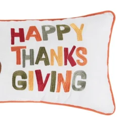 C&F Home 12" X 24" Happy Thanksgiving Turkey Embroidered Fall Throw Pillow