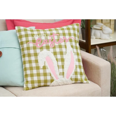 C&F Home 18" X 18" Easter Bunny Ears Spring Embroidered Throw Pillow 2 C&F Home 18" X 18" Easter Bunny Ears Spring Embroidered Throw Pillow - Image 2