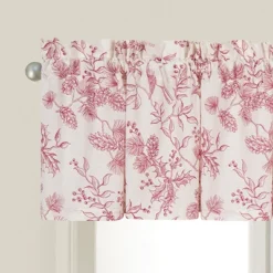 C&F Home Evergreen Toile Red Valance Collection