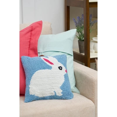 C&F Home 12" X 12" Easter Bunny Hooked Pillow 2 C&F Home 12" X 12" Easter Bunny Hooked Pillow - Image 2