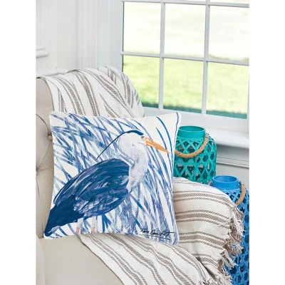 C&F Home 18" X 18" Blue Heron Coastal Indoor/Outdoor Decorative Throw Pillow 2 C&F Home 18" X 18" Blue Heron Coastal Indoor/Outdoor Decorative Throw Pillow - Image 2