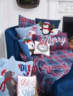 C&F Home Winter Polar Bear Hooked Pillow