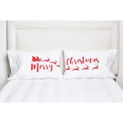 C&F Home 20" X 30" Merry Christmas Pillowcase Set