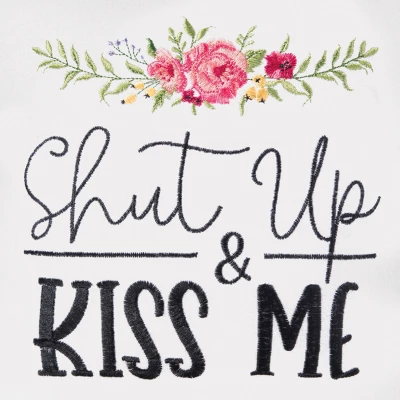 C&F Home 10" X 10" Shut Up & Kiss Me Valentine's Day Embroidered Throw Pillow 2 C&F Home 10" X 10" Shut Up & Kiss Me Valentine's Day Embroidered Throw Pillow - Image 2
