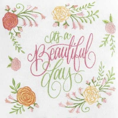 C&F Home It's A Beautiful Day Floral Embroidered Flowers Throw Pillow 2 C&F Home It's A Beautiful Day Floral Embroidered Flowers Throw Pillow - Image 2